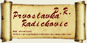 Prvoslavka Radičković vizit kartica